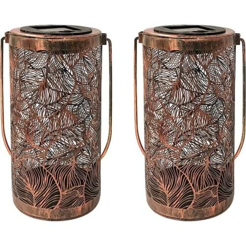 Lantern Lights Hanging Lanterns Tabletop Lanterns Solar Lights with Handle Outdoor Garden Decorative Lights 8H Iron Art