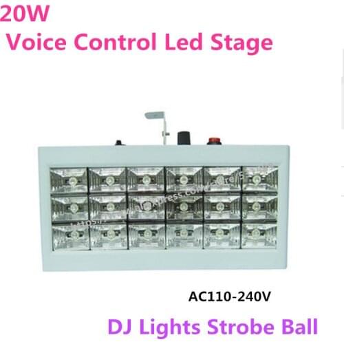 KTV 20W Voice Control Led Stage DJ Lights Strobe Ball Disco Flash Light RGB Club Party Stage Effects For The Stage 110V 220V