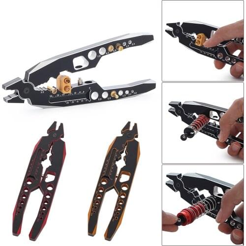 Model Car Metal Shock Absorber Pliers Ball Nose Pliers Clip Banana T Plug Multi-Function tool for 1/10 SCX10 TRX4 Upgrade Parts