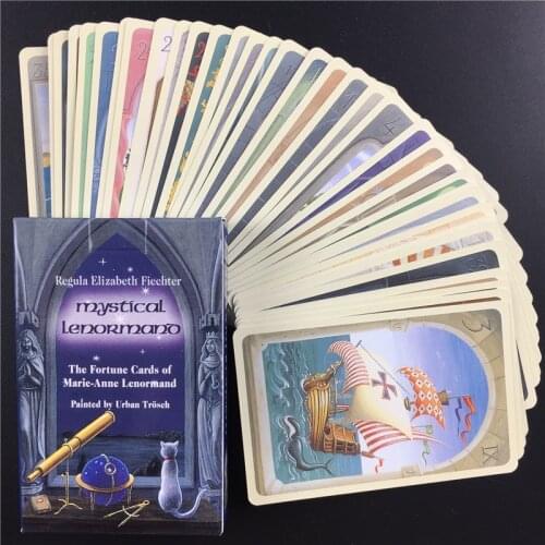 Mini Mystical Lenormand Oracle Cards Full English 36 Cards Deck Tarot Mysterious Divination Family Party Funny Board Game