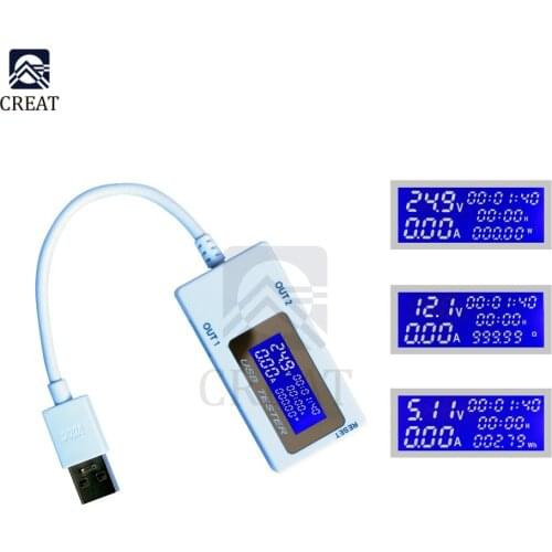 Mini Dual USB Current Voltage Tester USB Ammeter Charging Tester Monitor USB Ports Digital Display DC 4-30V 0-5A 0-150W