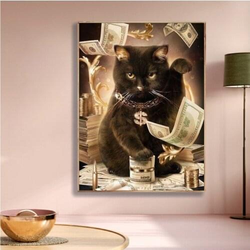 Diy 5D Diamond Painting Animals Cat Full Square Round Drill Embroidery Diamond Cross Stitch Kits Painting Wall Home Decor Gift