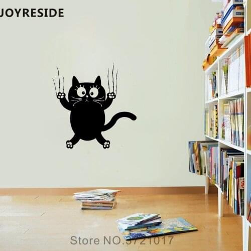 JOYRESIDE Pet Cat Wall Decal Cute Cats Wall Sticker Animal Vinyl Decal Home Baby Kids Bedroom Art Decor Interior Design A798