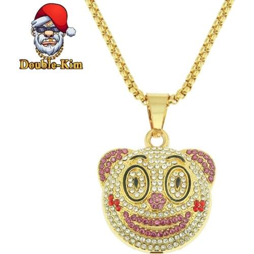 Creativity Clown Pendant Necklace Men Hiphop Street Culture Titanium Stainless Steel Fashion Trendy Necklace Man Jewelry Gift