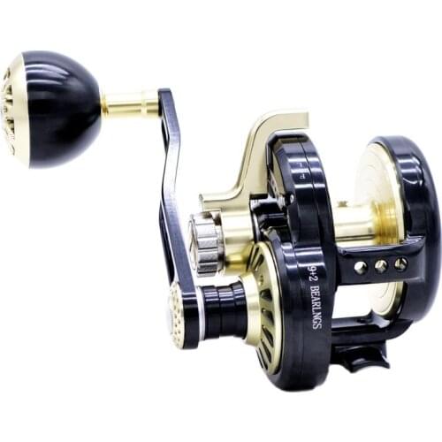 CAMEKOON CNC Machined Jigging Saltwater Fishing Reel 200-600 Series Overhead Boat Fishing Wheel Gear Ratio 6.3:1 Max Drag 32kg