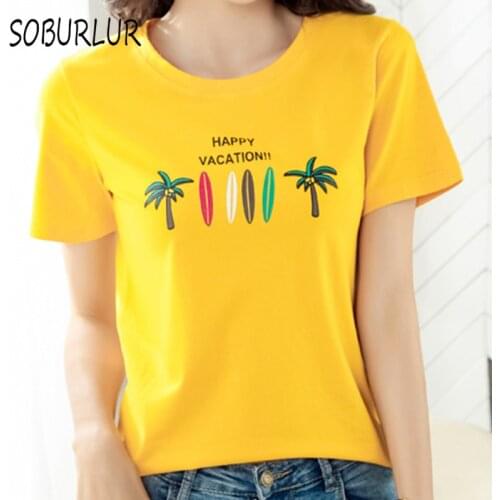 SOBURLUR Basic Womens T-shirt Loose Oversize T-shirts Casual Crop Top Woman Clothes Tees Short Sleeve T shirt Tops 2021 Summer