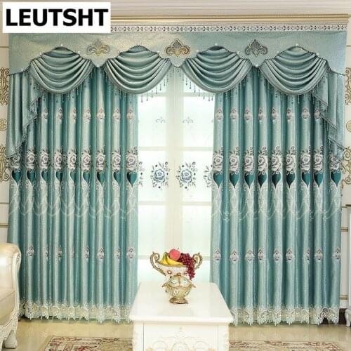 Modern Minimalist Curtains for Living Dining Room Bedroom EuropeanStyle JacquardEmbroideryCurtain Finished Product Customization
