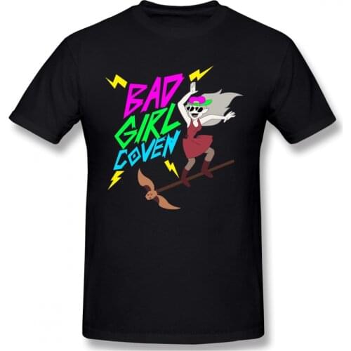 The Owl House Relaxed Fit Print Cotton T-Shirt Owl Cat Animal For Men Fashion Streetwear