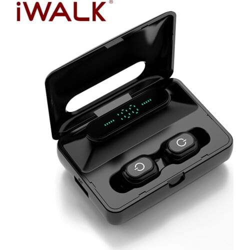 IWALK TWS HIFI Earphones IPX5 Waterproof Wireless Bluetooth 5.0 Earphone LCD Display 2200mAh Charging box for Iphone Android