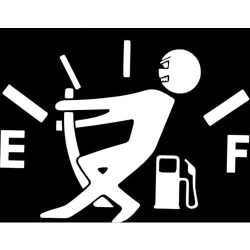 2 Pcs Funny Car Sticker Pull Fuel Tank Pointer To Full Hellaflush Reflective Vinyl Car Sticker Decal Wholesale