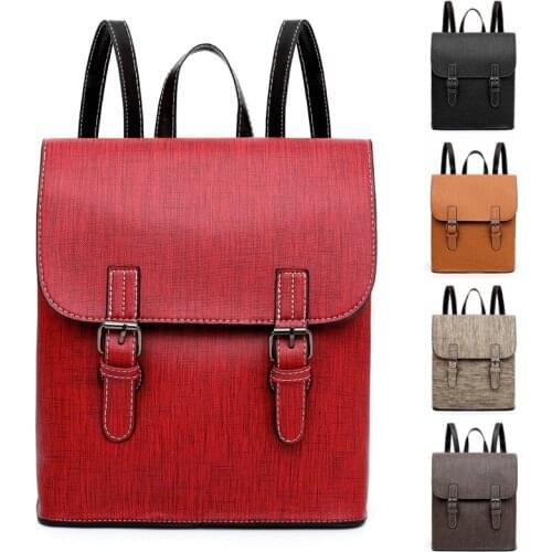 Womens PU Leather Backpack School Travel Rucksack Laptop Satchel Shoulder Bag