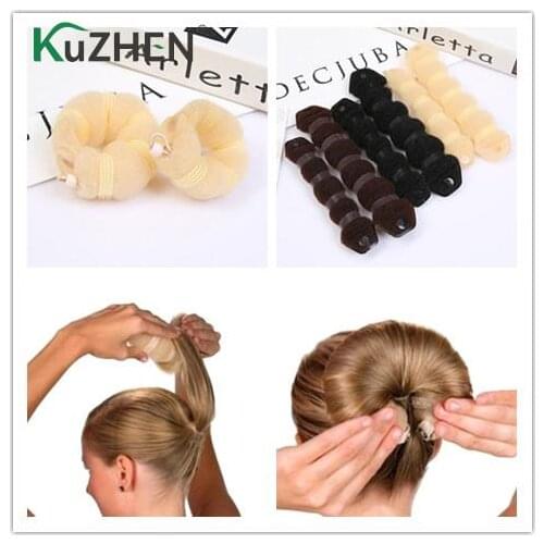1Pcs Women Hair Styling Former Magic Sponge Bun Maker Donut Ring Shaper Foam Braider Tool For Girls DIY Hair