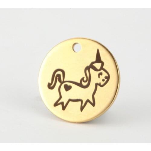 10pcs/lot 15mm Yellow Color Animal Charms Unicorn - Stainless steel Charm Fantasy Jewelry Making