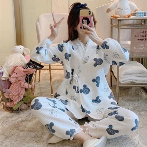 2 PCs/Set Printed Maternity Nursing Sleepwear Breastfeeding Nightwear for Pregnant Women Pregnancy Breast Feeding Pajamas Suits