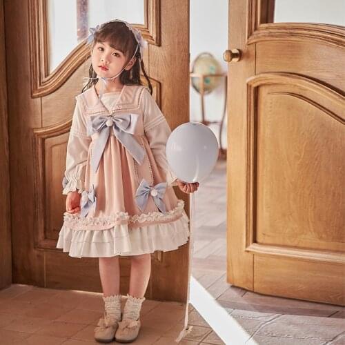 2021 Spanish Girls Dress Baby Birthday Party Dresses Kids Bow Ball Gown Toddler Girl Lolita Princess Robe Infant Spain Clothing