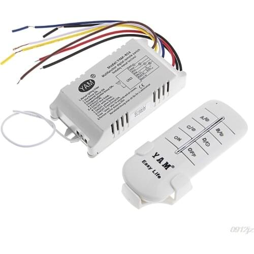 220V 1/2/3/4 Ways Wireless ON/OFF Lamp Remote Control Switch Receiver Transmitter New qiang