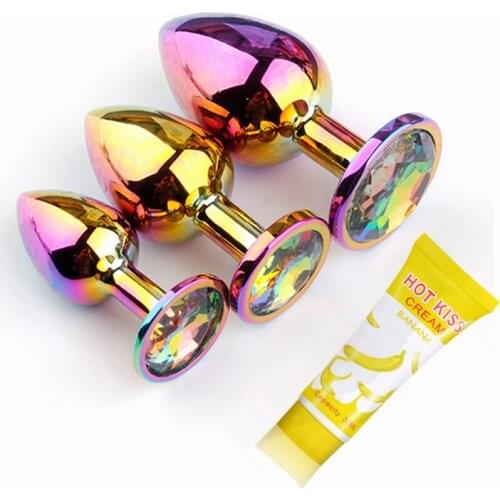 3 Size Anal Plug Stainless Steel Crystal Butt Plugs Sexo Anus Beads Tail Adult Sex Toys For Women Gay Men Prostata Massage Dildo