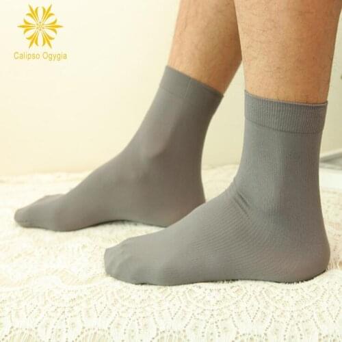 40pcs=20pair Ultrathin Transparent Summer Silk Thin Sexy Men Casual Black Silk Socks Male White Black Grey Blue Thin Socks