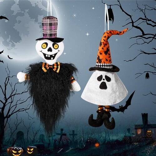 50%HOTHanging Ornaments Halloween Series Design Specter Party Supplies Fabric Trees Decorating Ghost Hanging for Outdoor