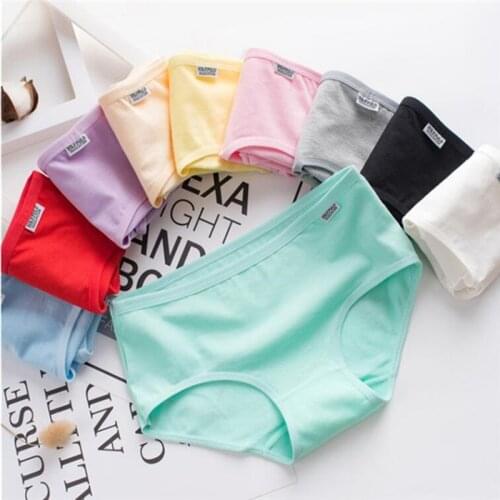 7 Pcs Cotton Underwear for Girls 2018 New Children Soft Panties Teenages Candy Color Briefs SQ-A001-7P