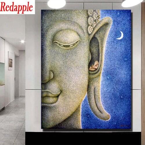 Diamond Painting Full Square round Drill Cross Stitch Buddha face zen pattern Diamond Embroidery Sale Mosaic Crafts Kit decor