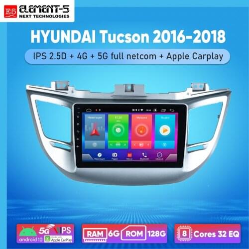 ELEMENT-5 9" 6G+128G Android10 4G NET WIFI RDS DSP Car Radio Multimedia Video Player For HYUNDAI Tuсson 2016-2018 Navigation GPS