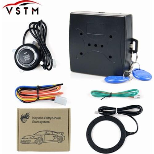 12V Auto Car Alarm One Start Stop Button Engine Push Button RFID Lock Ignition Switch Keyless Entry Starter Antitheft System