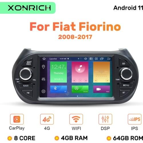 4GB 64GB 1 din Android 10 Car DVD player For FIAT Fiorino Qubo Citroen Nemo Peugeot Bipper Multimedia Radio GPS Stereo IPS DSP