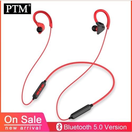 PTM X1 Bluetooth Earphone Neckband Wireless Headphones Ear Hook Sport Headset with Mic for Phone Xiaomi iPhone Stereo Earbuds