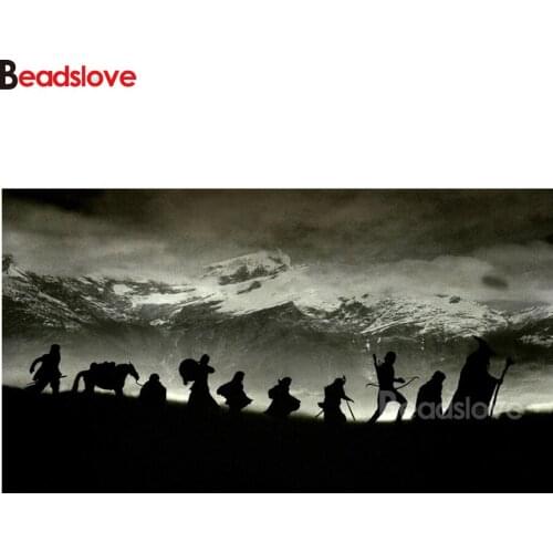 Large 5D DIY Full Square Round Diamond Painting movie Fellowship battle Diamond Embroidery Mosaic Rhinestones Black art