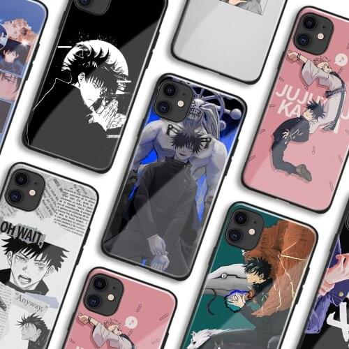 Megumi Fushiguro Jujutsu Kaisen Anime Phone Cases For iPhone 11 12 Mini Pro XS Max 6s X XR 6 7 8 Plus SE Soft Shell Glass Cover