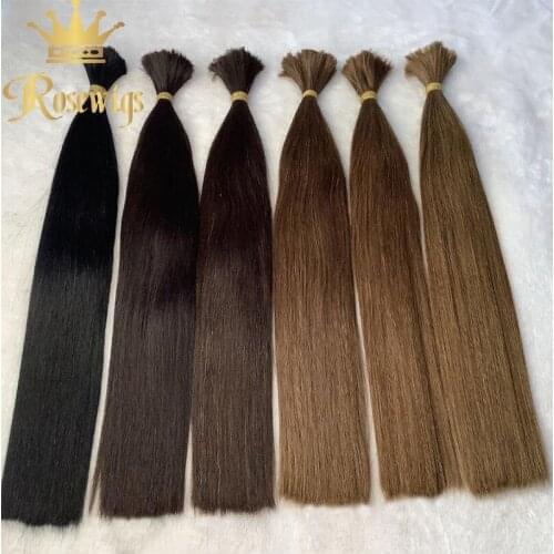 Remy Human Hair Brazilian Double Drawn Bulk for 100g Unprocessed Braiding Natural Color No Weft Extensions