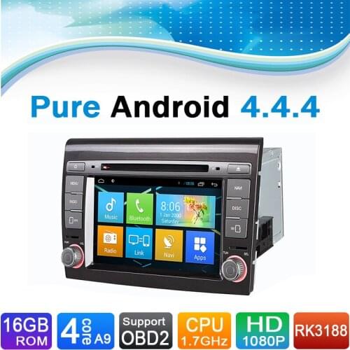 Pure Android 4.4.4 System Car DVD GPS Car DVD Player Autoradio For Fiat BRAVO 2007-2012