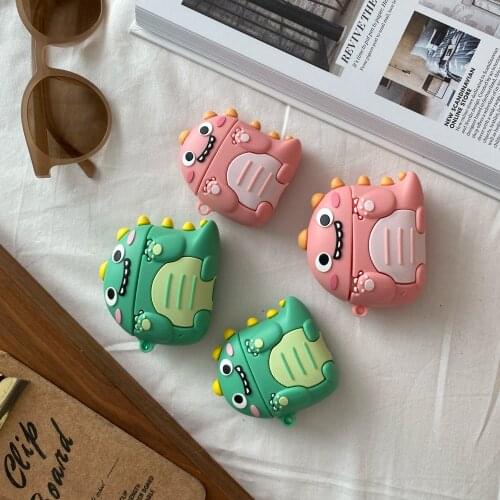 For Apple AirPods 1 2 3 Pro Headphone Bluetooth Wireless Earphone case Protective Cover Cartoon 3D Cute Dino Dinosaur