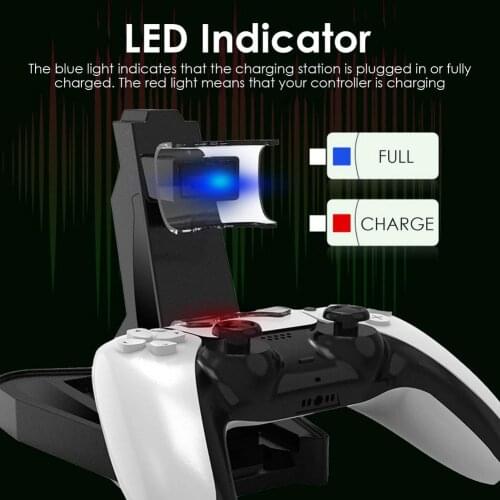 For PS5 Controller Dual Fast Charger Wireless USB Type-C LED Charging Cradle Dock Station For Sony PlayStation5 Joystick Gamepad
