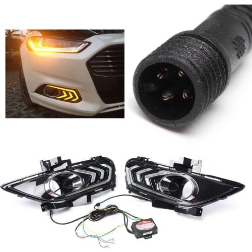DRL LED Fog Light Daytime Running Work Light Driving Lamp For Ford Fusion Mondeo 2013-2015 Pair Car Indicators Replacement Kit