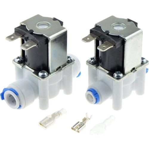 Electric Plastic Solenoid Valve 12V 24V 220V Normal Closed 1/4" 3/8" Hose Pipe Quick Conntection RO Water Reverse Osmosis System