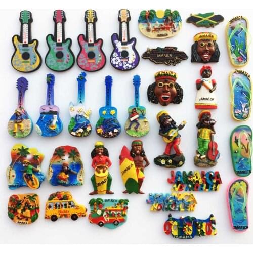 Jamaica Fridge Magnet Souvenirs Cultural Landscape Leisure Vacation Hand-painted Decorative Arts and Crafts Refrigerator Sticker