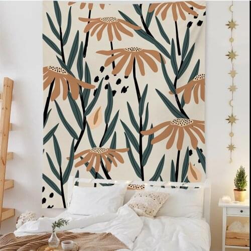 INS Nordic Art Tapestry Living Room Bedroom Flower Cactus Tapestries Green Plant Hanging Cloth Wall Cover Home Decor Background