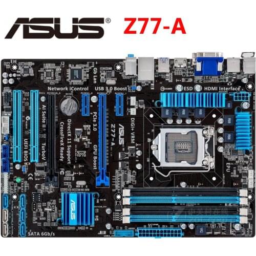 Z77 For ASUS Z77-A 100% Original Motherboard USB 3 32G Z77A Desktop LGA 1155 DDR3 Mainboard SATA III Mother board PCI-E X16 Used