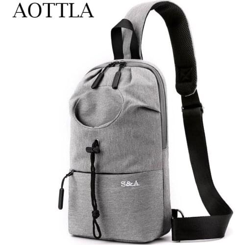 AOTTLA Multi Functional Mens Oxford Backpack Man Shoulder Crossbody Bags Male Casual Trip Chest Bag Fashion Sports Womens Bag