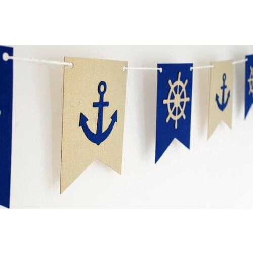 Nautical theme garlands wedding birthday party banners 5' long bridal baby shower decorations photobooth