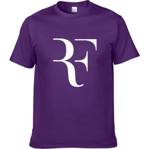 2021Creative design RF roger federer logo t shirt solid color cotton T Shirt Mens New Arrival Style Short Sleeve Men t-shirt