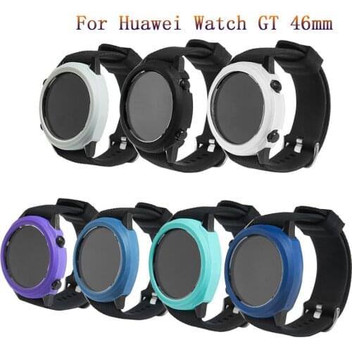 Soft TPU Protection Case with Screen Protector For Huawei Watch GT 46mm Smart Watch Cover Replacement Film Shell Cases Protector