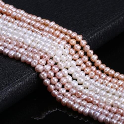 Natural Cultured Freshwater Pearl Bead Oval Shape Vertical Hole Pearl for DIY Women Pendants Bracelet Necklace Jewelry Making