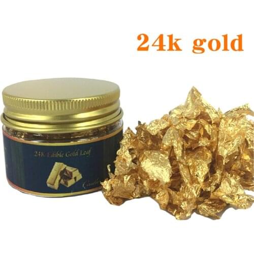About 0.1G Genuine Gold Flake Leaf-Edible gold Leaf for cake and food baking Arts decoration