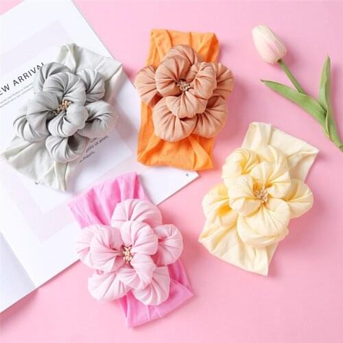 Childrens Elastic Nylon Headband 15*8cm Beautiful Flowers Headwear Decorations Art Photos Princess Baby Girls Gift