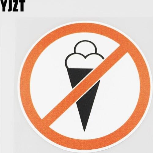 YJZT 11.1CMX11.1CM Ice Cream Is Forbidden Here PVC Decal Car Sticker Label 11B-0032