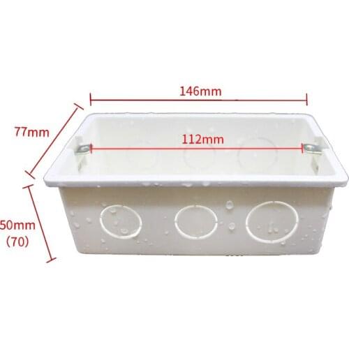2pcs 146 Type Junction Box Switch Socket Secret Stash PVC Concealed Bottom Box Thickened Wall Mount Switch Box Deep 50mm 70mm