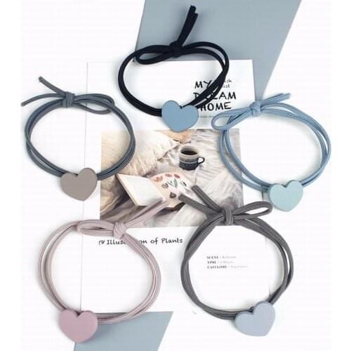 Heart-shaped Hair Rope Ring Party Gift Handcraft Women Elastic Rubber Bands Ponytail Holder Hairbands Headwear Accessories